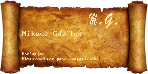 Mikecz Gábor névjegykártya